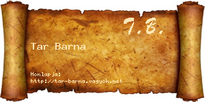 Tar Barna névjegykártya