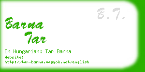 barna tar business card